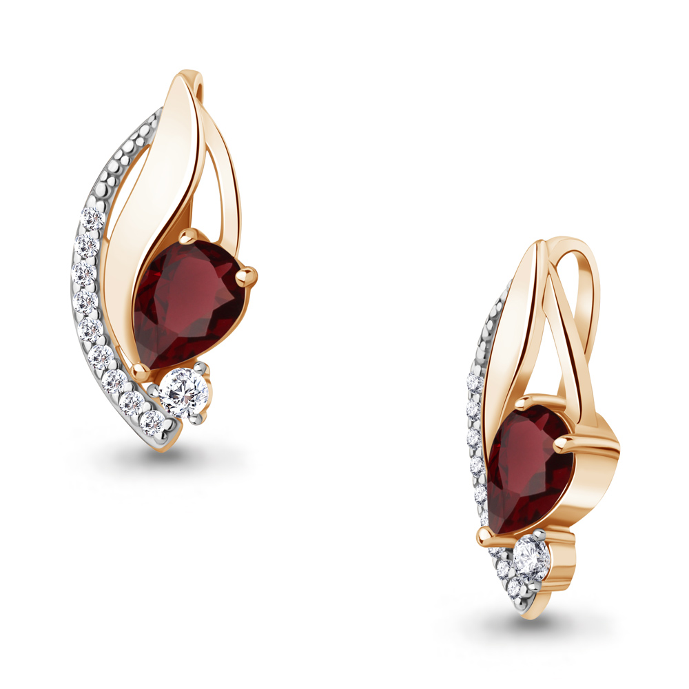 2541503А Подвеска из Золота с гранатом, фианитами