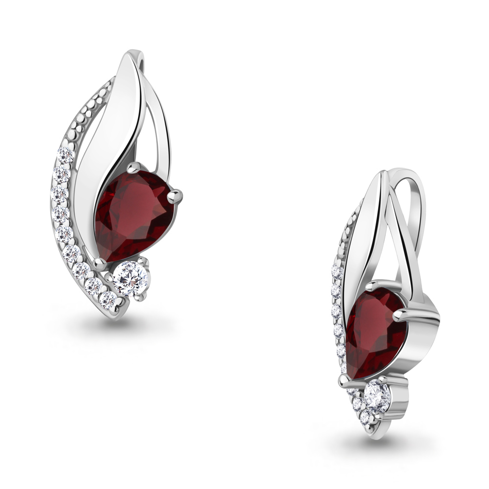 2541503А Подвеска из Серебра с гранатом, фианитами