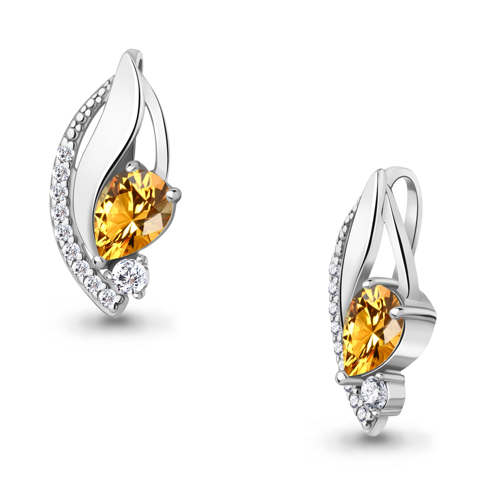 2541506А Подвеска из Серебра с фианитами, цитрином