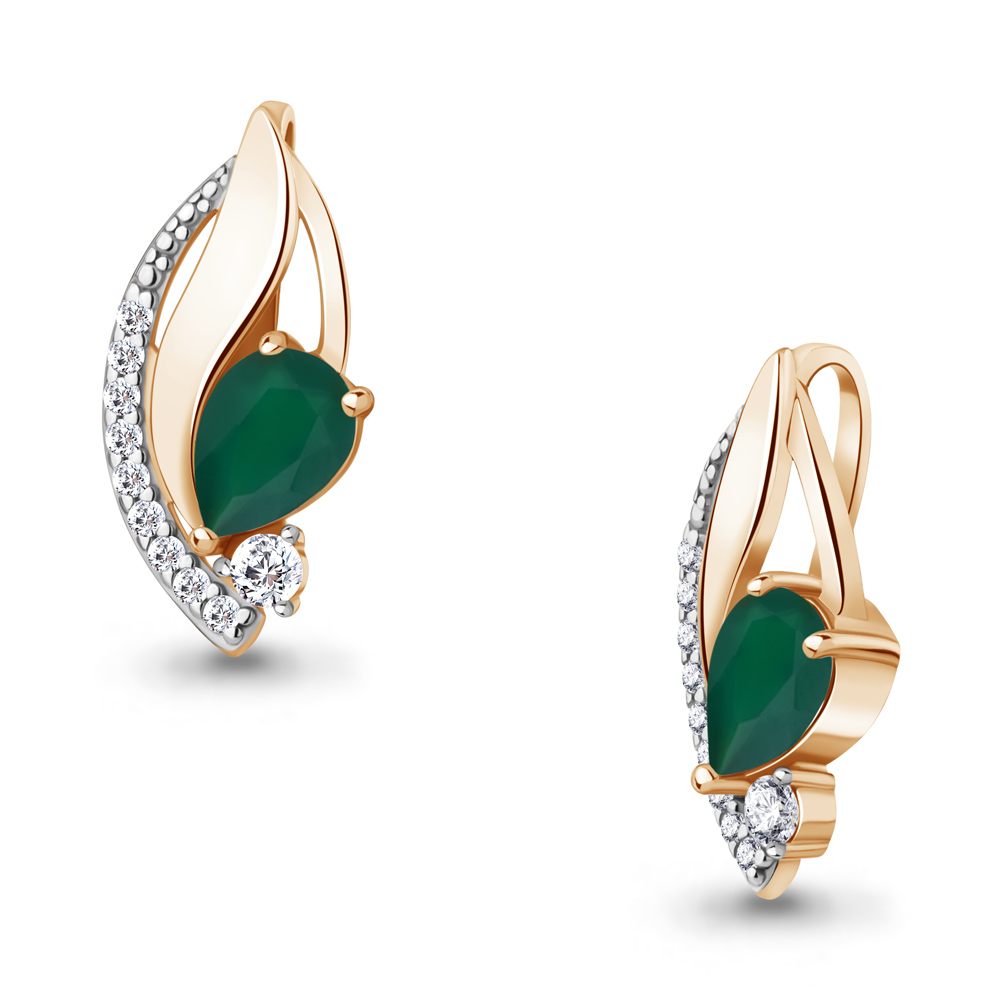 2541509А Подвеска из Золота с агатом, фианитами