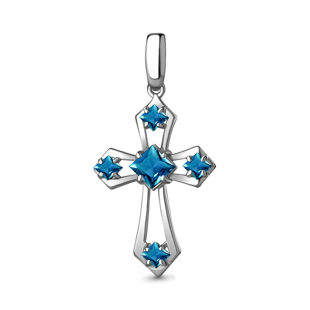 2541608 Подвеска из Серебра с топазами лондон блю
