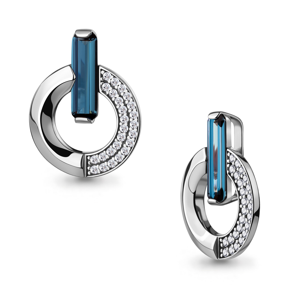 2542393А Подвеска из Серебра с нанотопазом лондон, фианитами