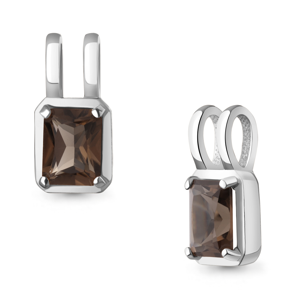 2543201 Подвеска из Серебра с кварцем дымчатым