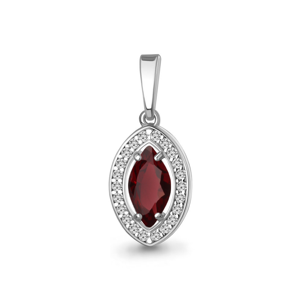 2543503А Подвеска из Серебра с гранатом, фианитами