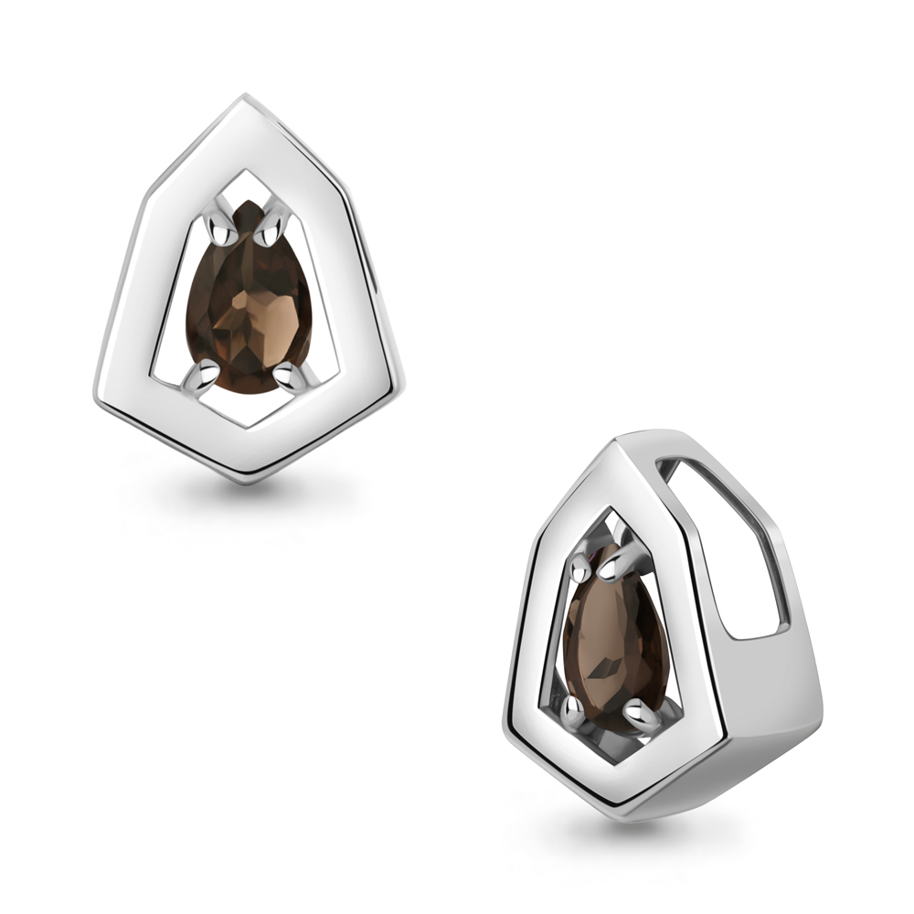 2544101 Подвеска из Серебра с кварцем дымчатым