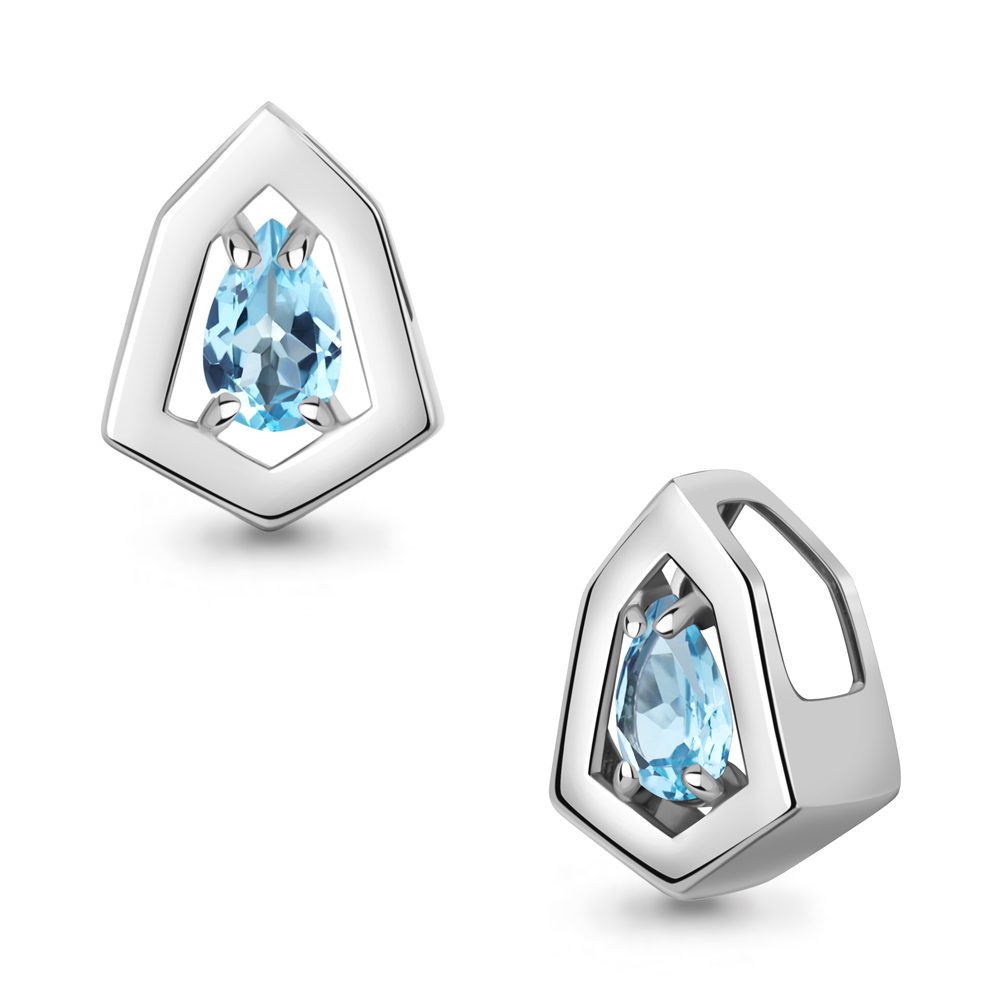 2544105 Подвеска из Серебра с топазом свисс блю