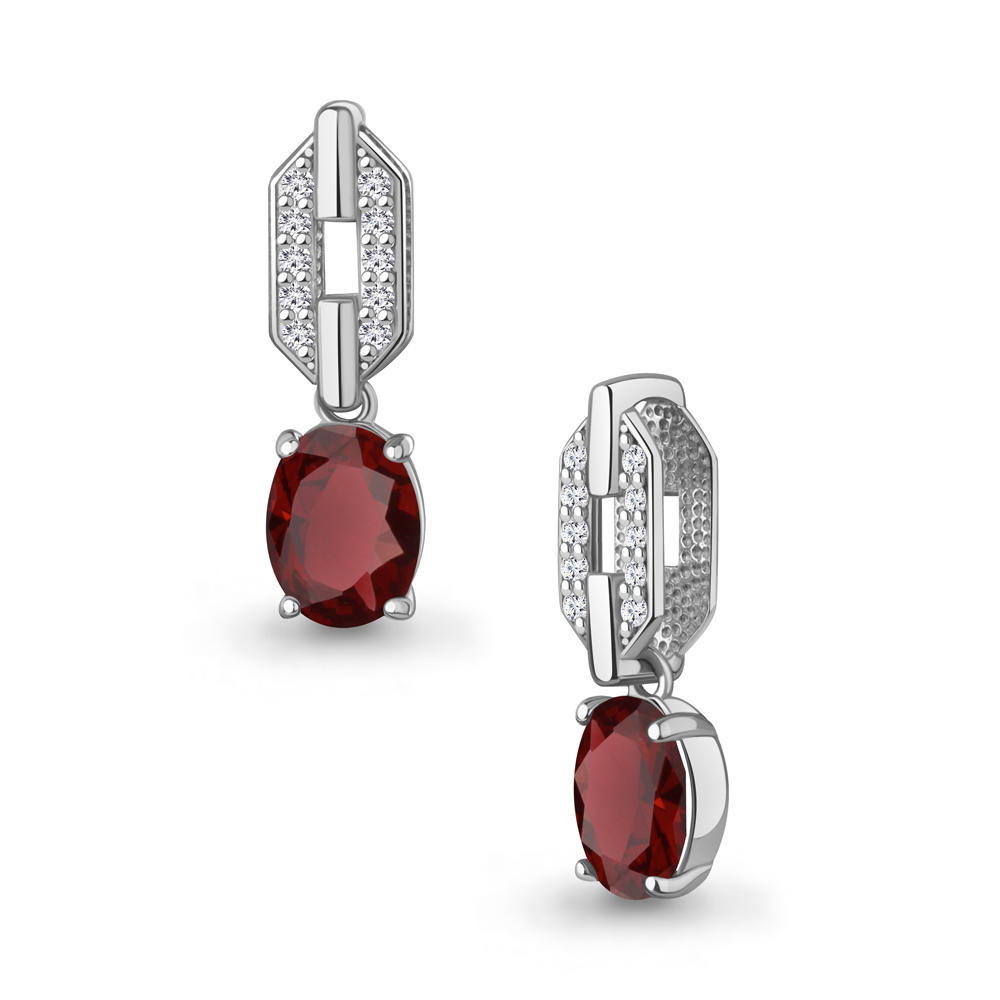 2544603А Подвеска из Серебра с гранатом, фианитами