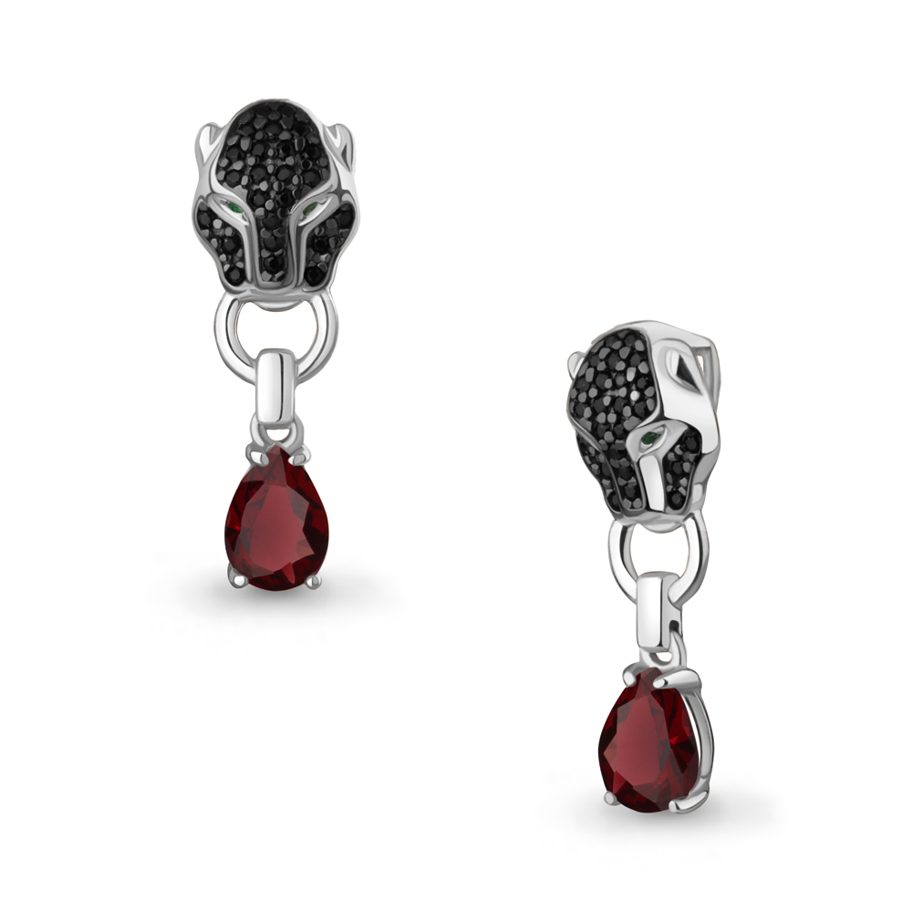 2546103ГЧ Подвеска из Серебра с гранатом, наноизумрудами, нанокристаллами