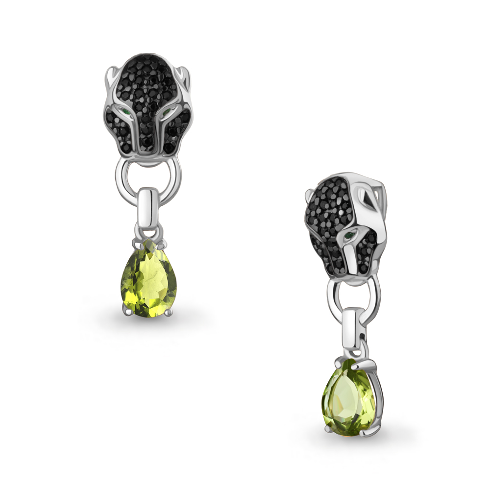 2546107ГЧ Подвеска из Серебра с наноизумрудами, нанокристаллами, хризолитом