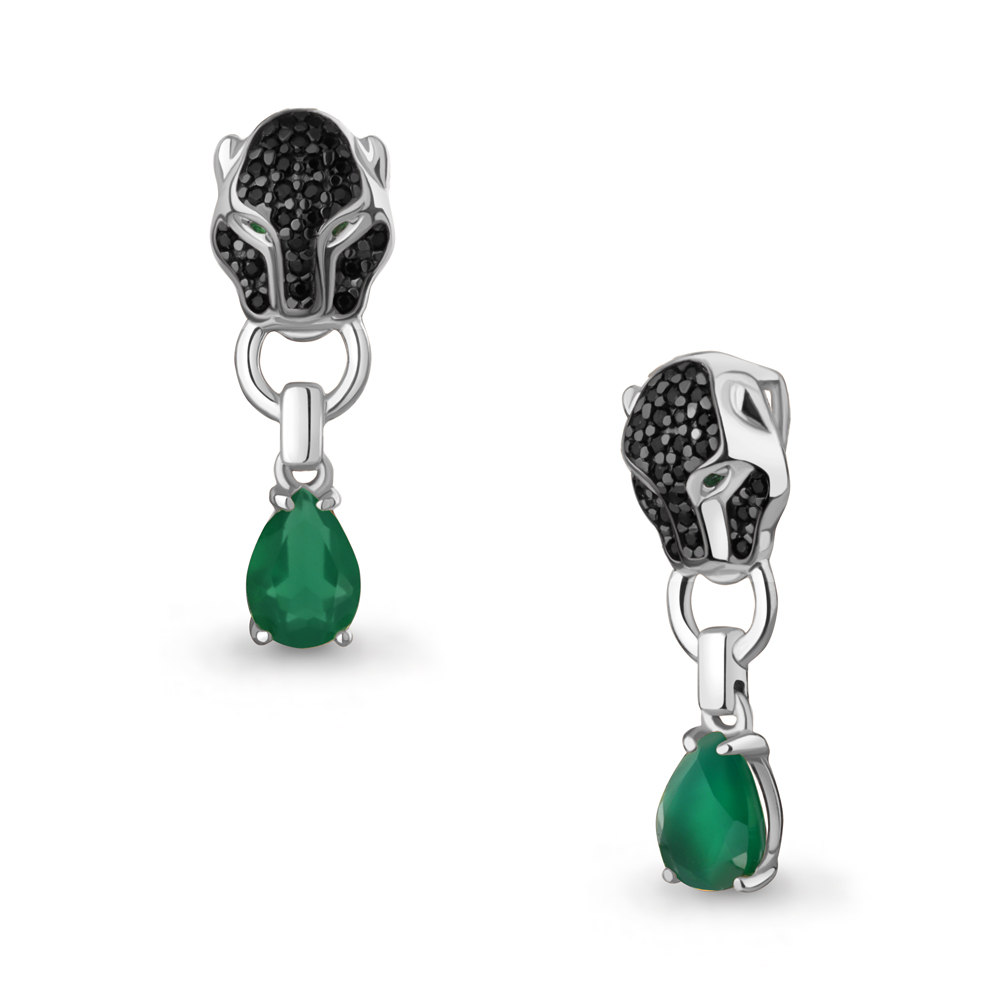 2546109ГЧ Подвеска из Серебра с агатом, наноизумрудами, нанокристаллами