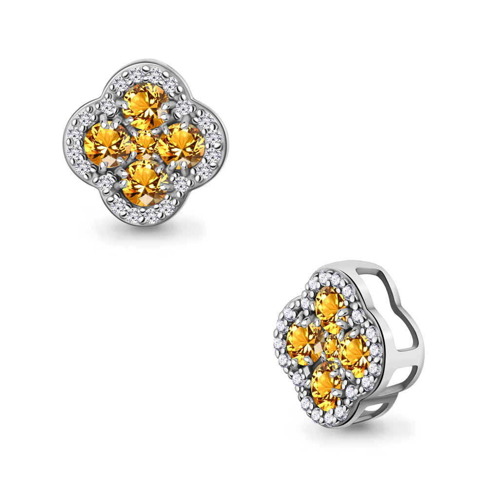 2546406А Подвеска из Серебра с фианитами, цитринами