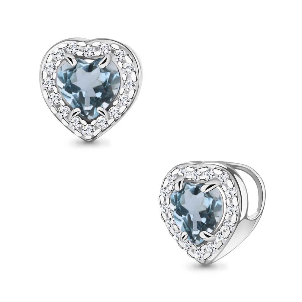 2546902А Подвеска из Серебра с топазом скай блю, фианитами