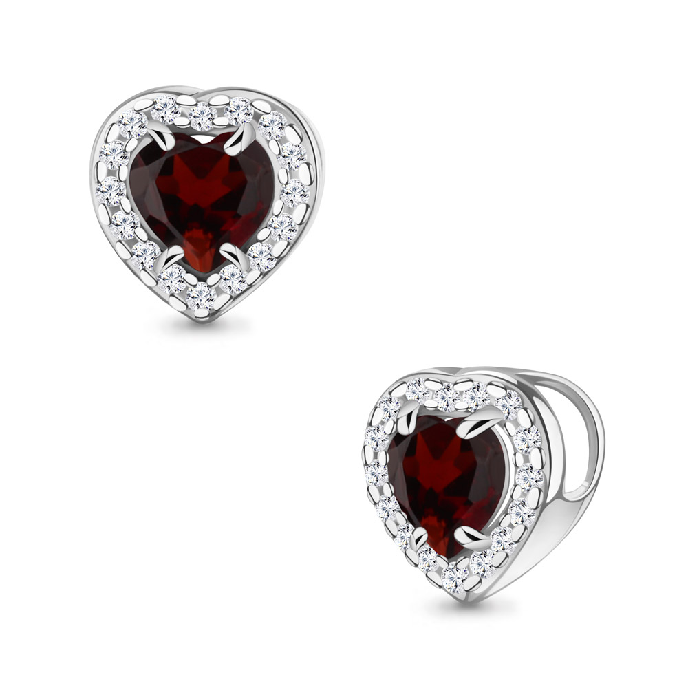 2546903А Подвеска из Серебра с гранатом, фианитами