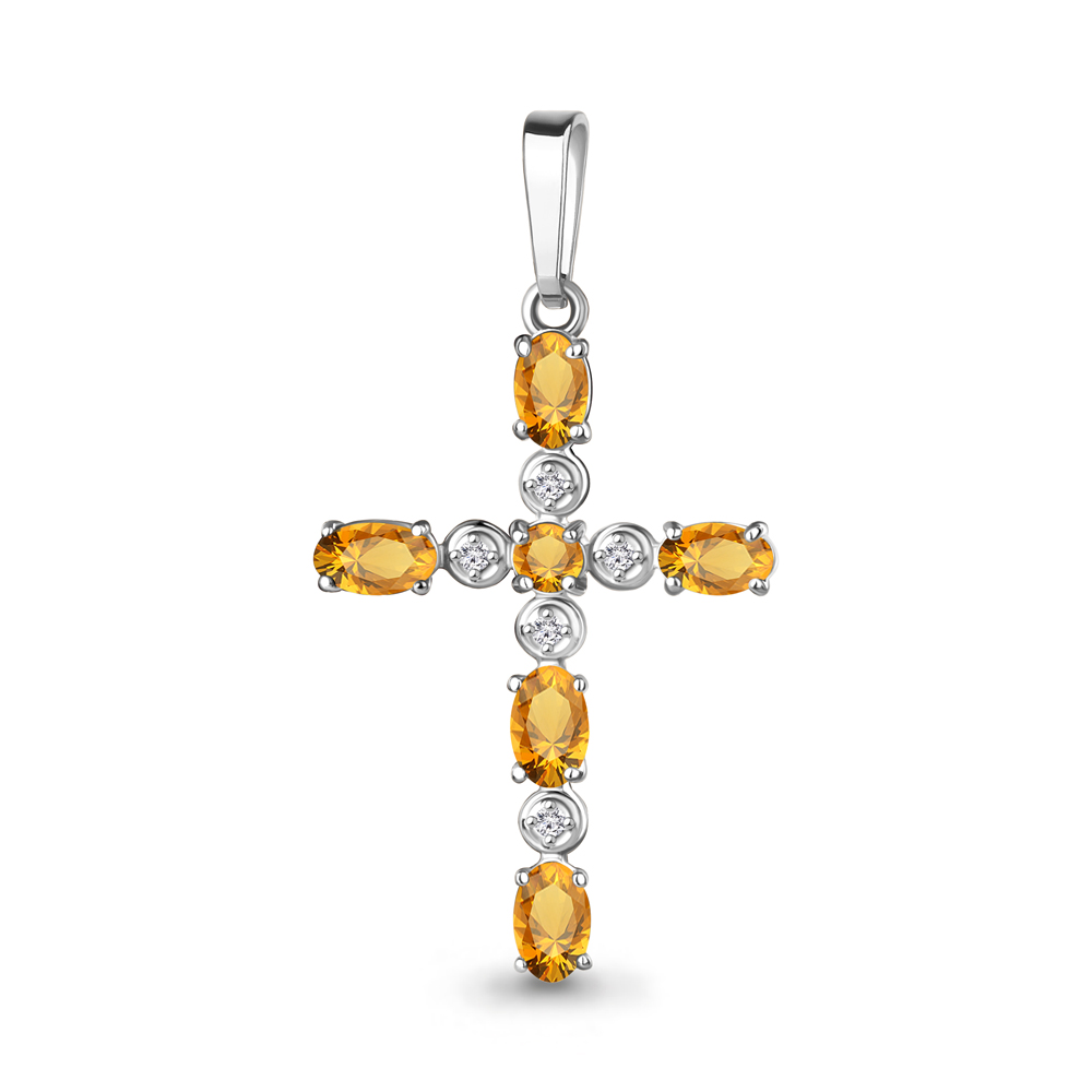 2547006А Подвеска из Серебра с фианитами, цитринами