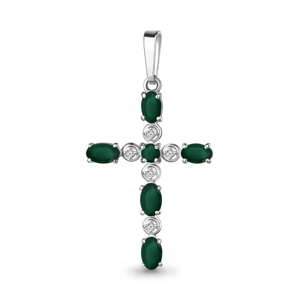 2547009А Подвеска из Серебра с агатами, фианитами