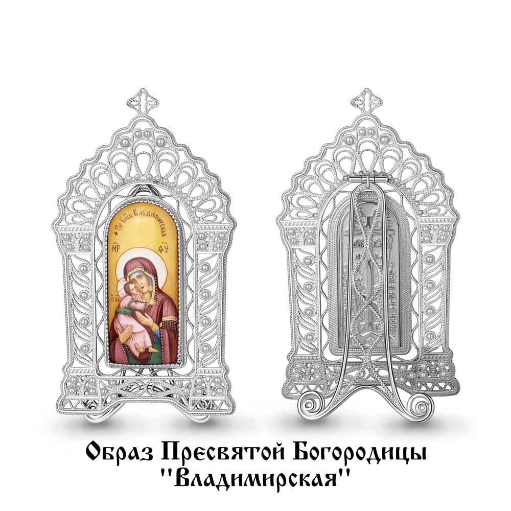 28023 Икона из Серебра с образом владимирская