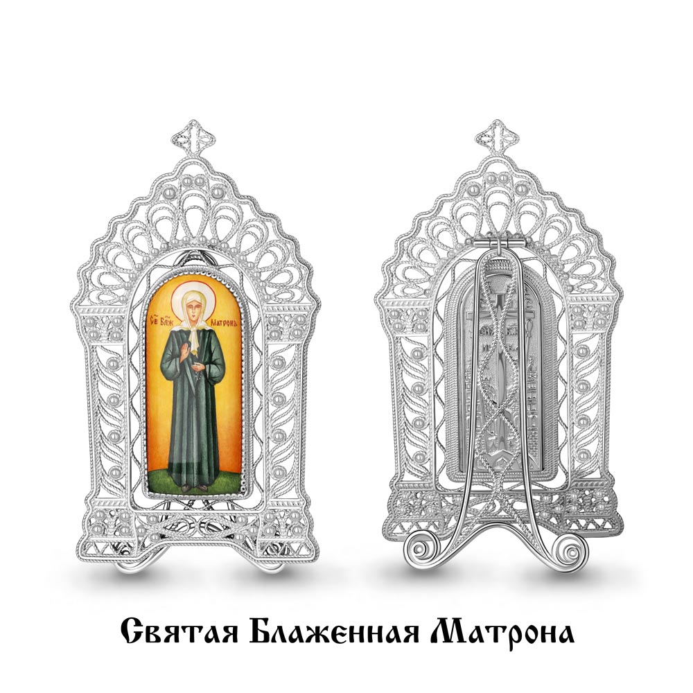 28036 Икона из Серебра с образом святая матрона