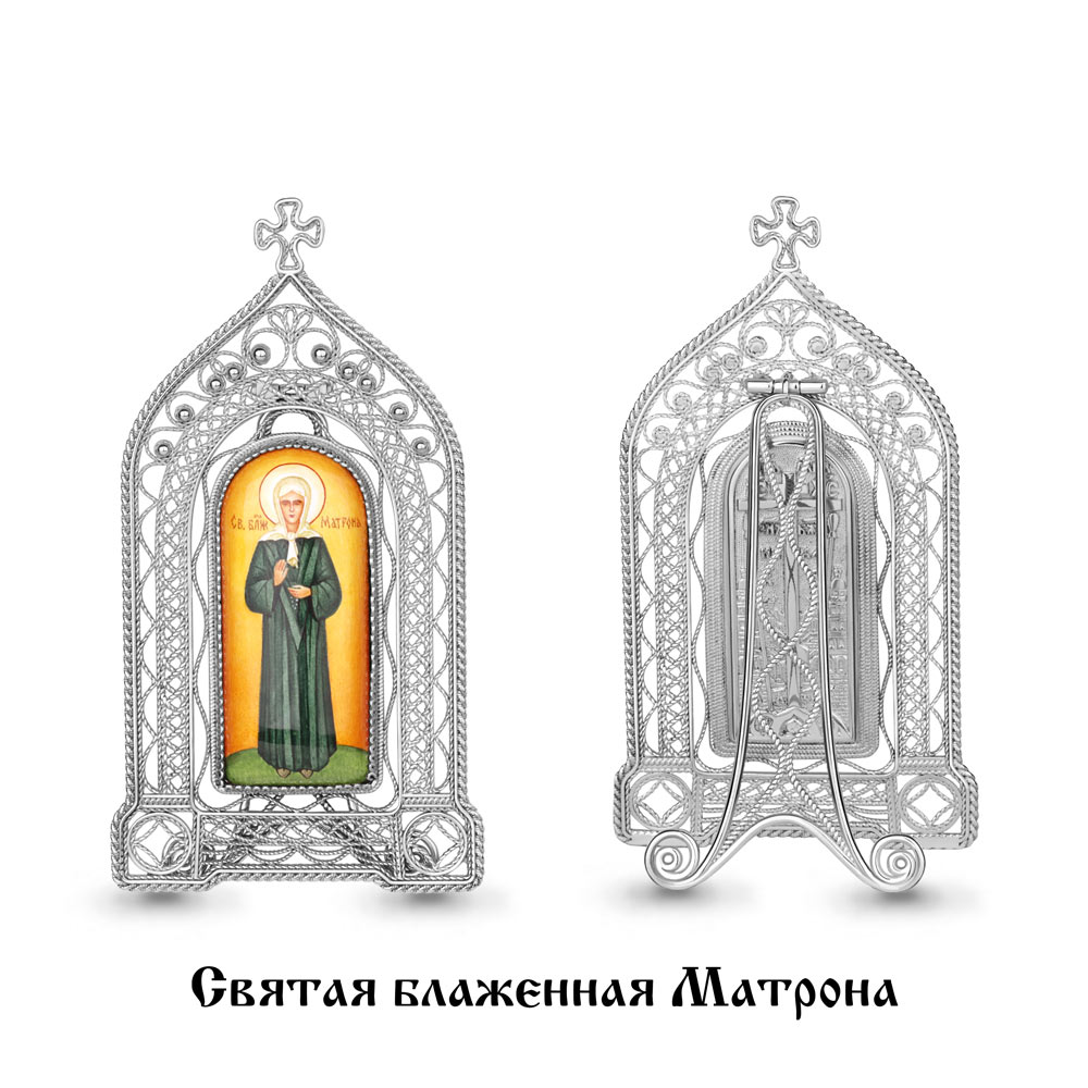 28037 Икона из Серебра с образом святая матрона