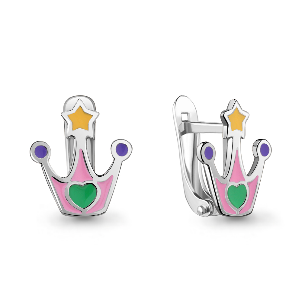 33139 Серьги из Серебра с эмалью из коллекции "Happy"