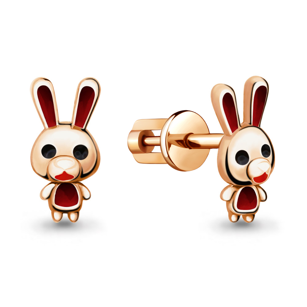 33395 Серьги из Золота с эмалью из коллекции "Happy"