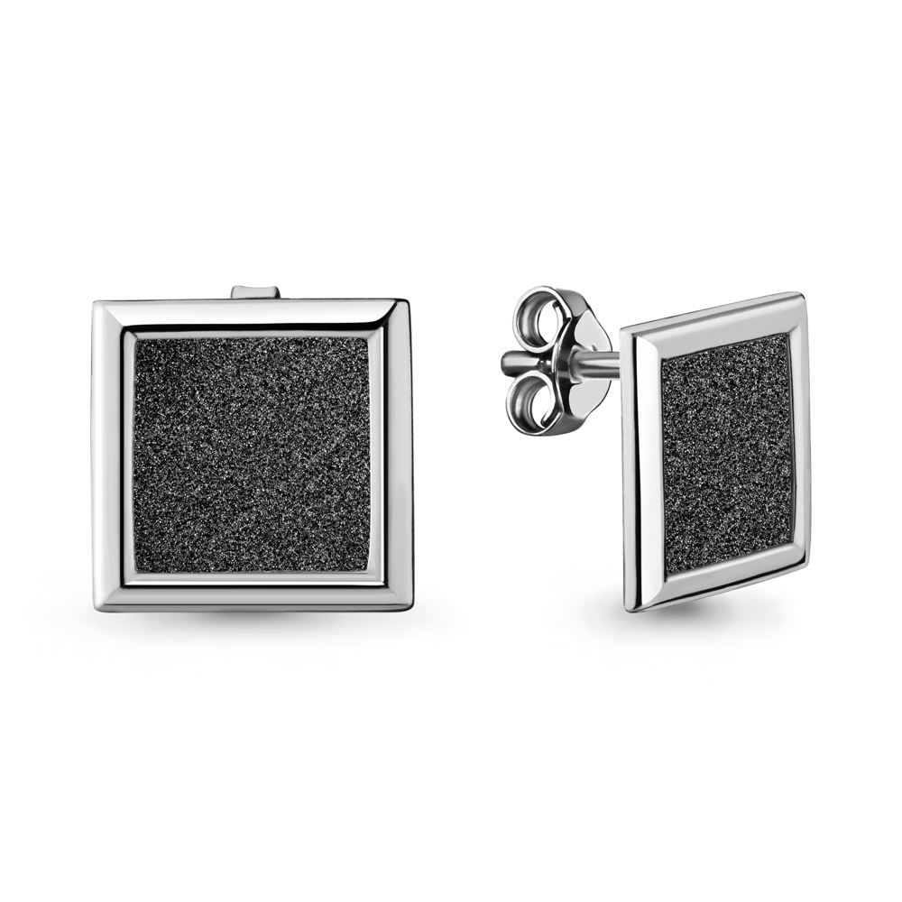 33607 Серьги из серебра с винилами алмазная крошка