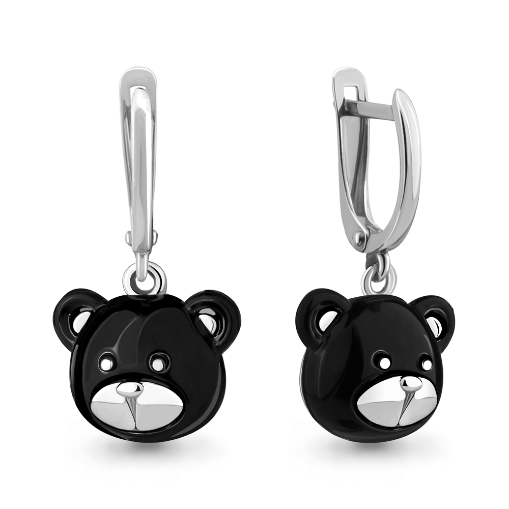 33642 Серьги из Серебра с керамическим покрытием из коллекции "Happy"