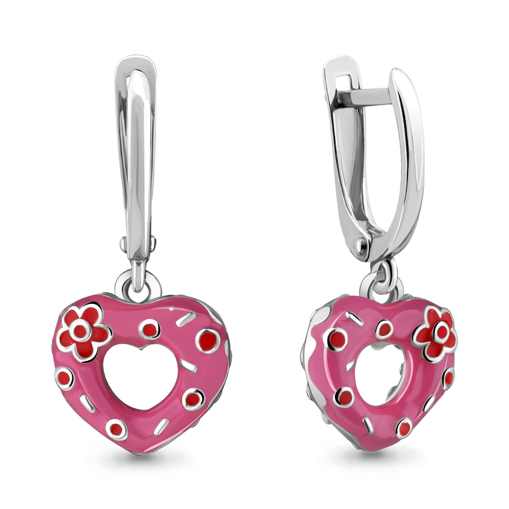 33740 Серьги из Серебра с эмалью из коллекции "Happy"