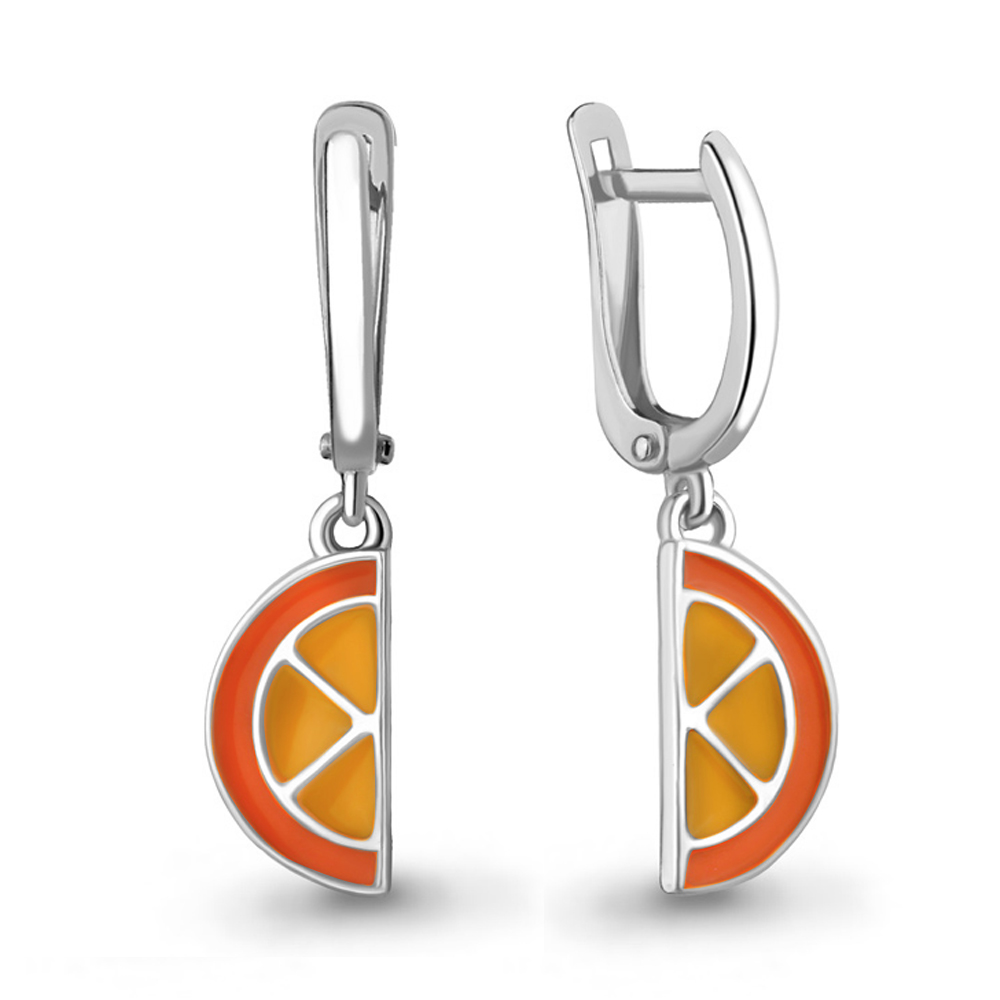 33849 Серьги из Серебра с эмалью из коллекции "Happy"