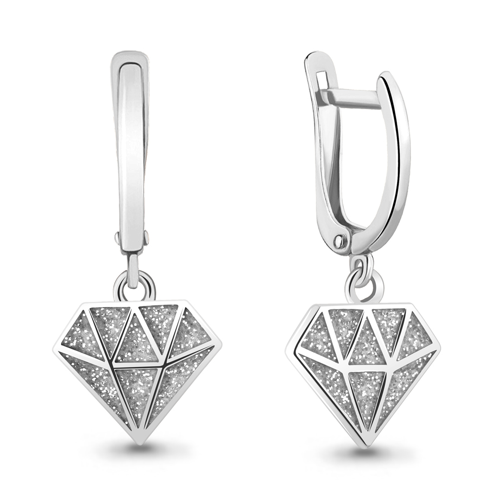 33852 Серьги из Серебра с эмалью из коллекции "Happy"