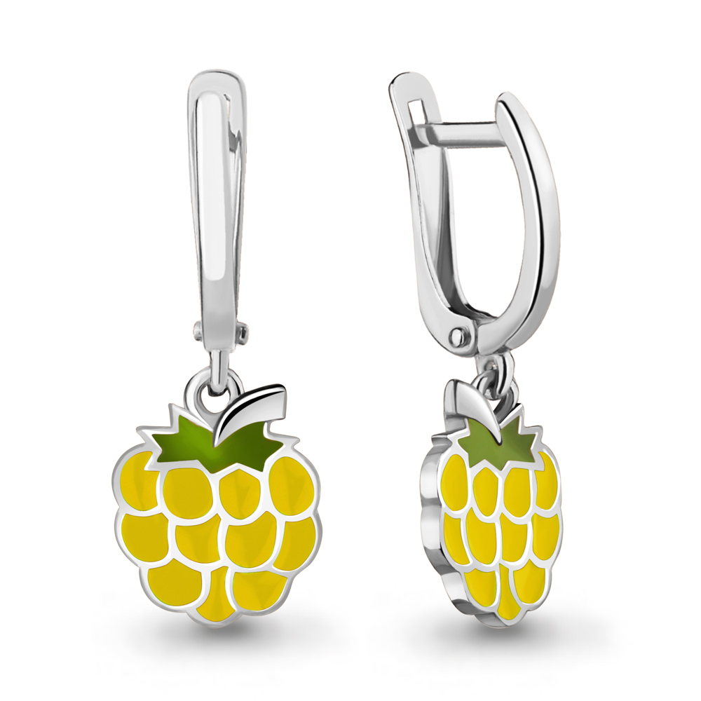 33875 Серьги из Серебра с эмалью из коллекции "Happy"