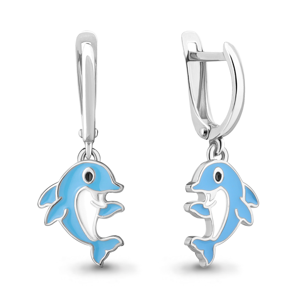 34063 Серьги из Серебра с эмалью из коллекции "Happy"