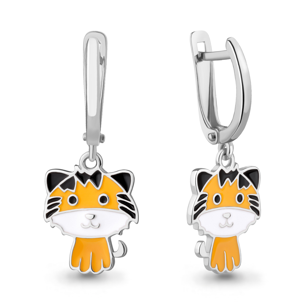 34068 Серьги из Серебра с эмалью из коллекции "Happy"