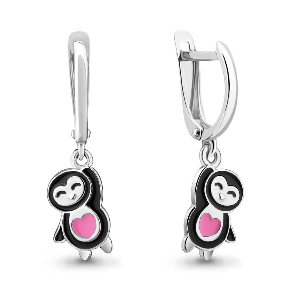 34072 Серьги из Серебра с эмалью из коллекции "Happy"