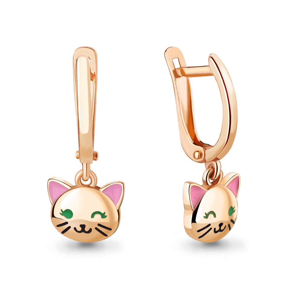 34099 Серьги из Золота с эмалью из коллекции "Happy"