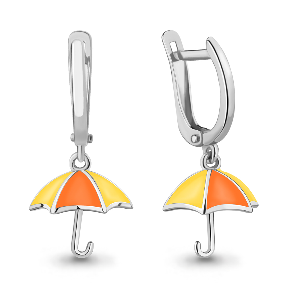 34129 Серьги из Серебра с эмалью из коллекции "Happy"