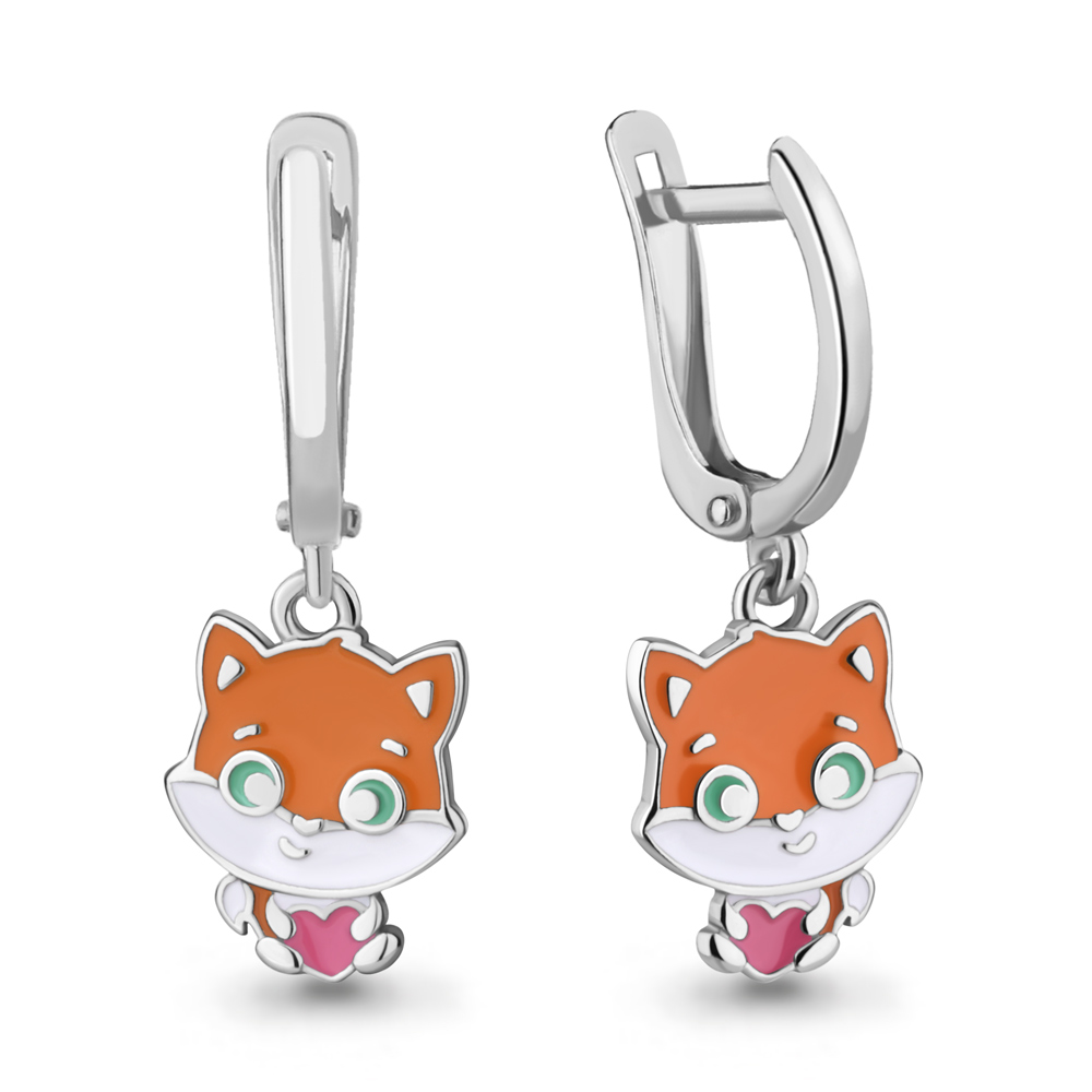 34192 Серьги из Серебра с эмалью из коллекции "Happy"