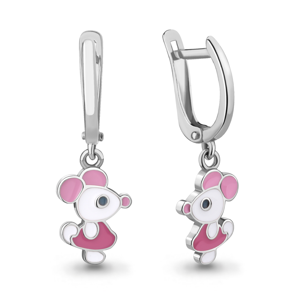 34262 Серьги из Серебра с эмалью из коллекции "Happy"