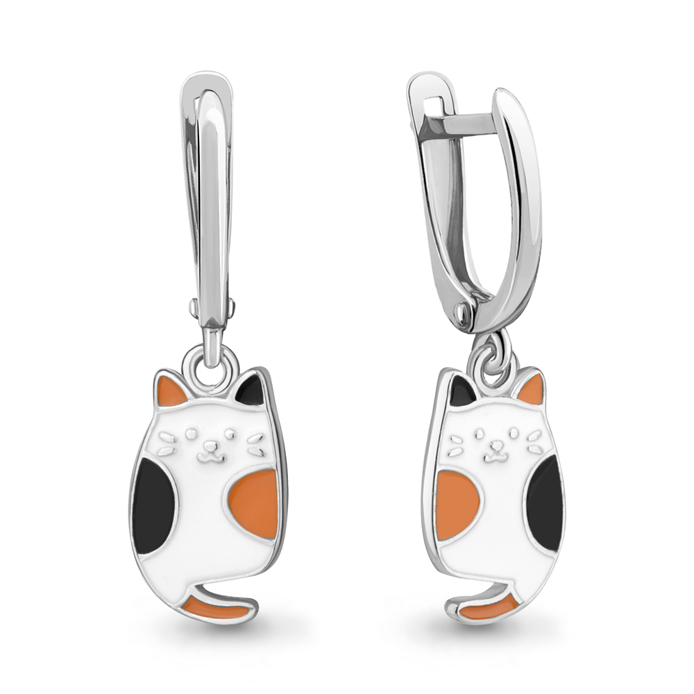 34267 Серьги из Серебра с эмалью из коллекции "Happy"