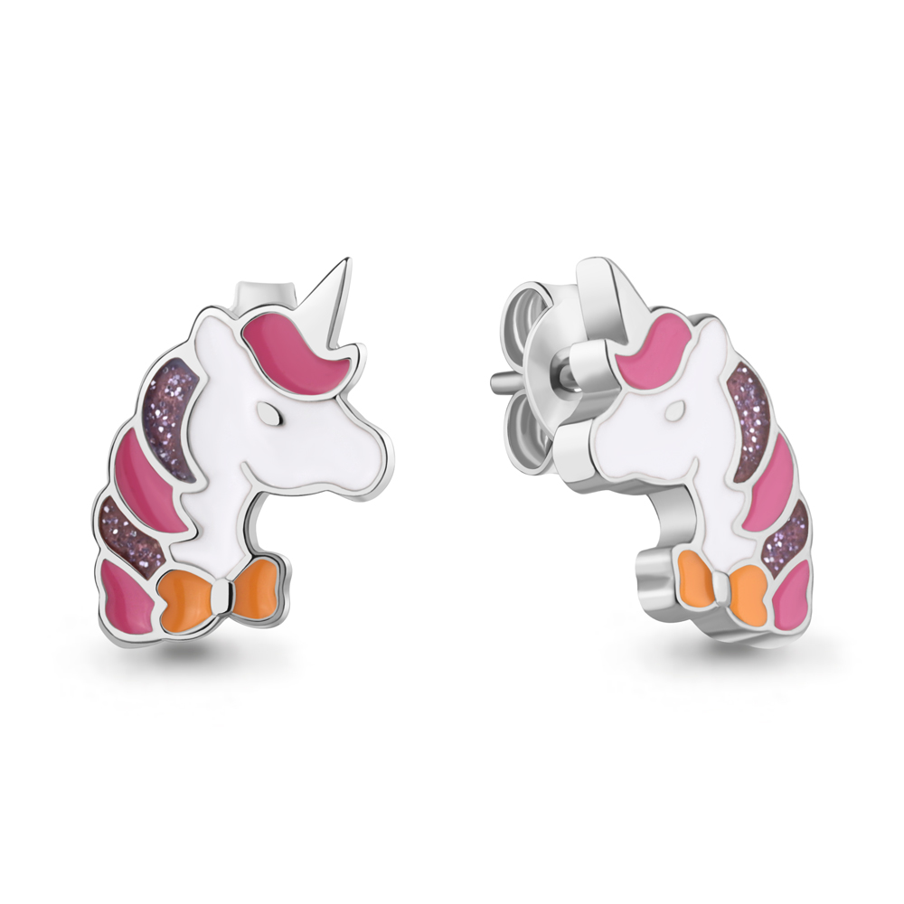 34278 Серьги из Серебра с эмалью из коллекции "Happy"