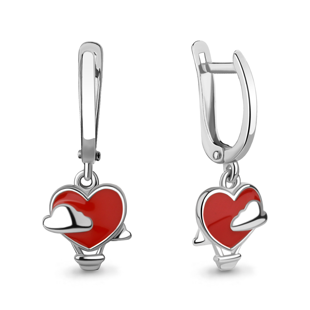 34353 Серьги из Серебра с эмалью из коллекции "Happy"