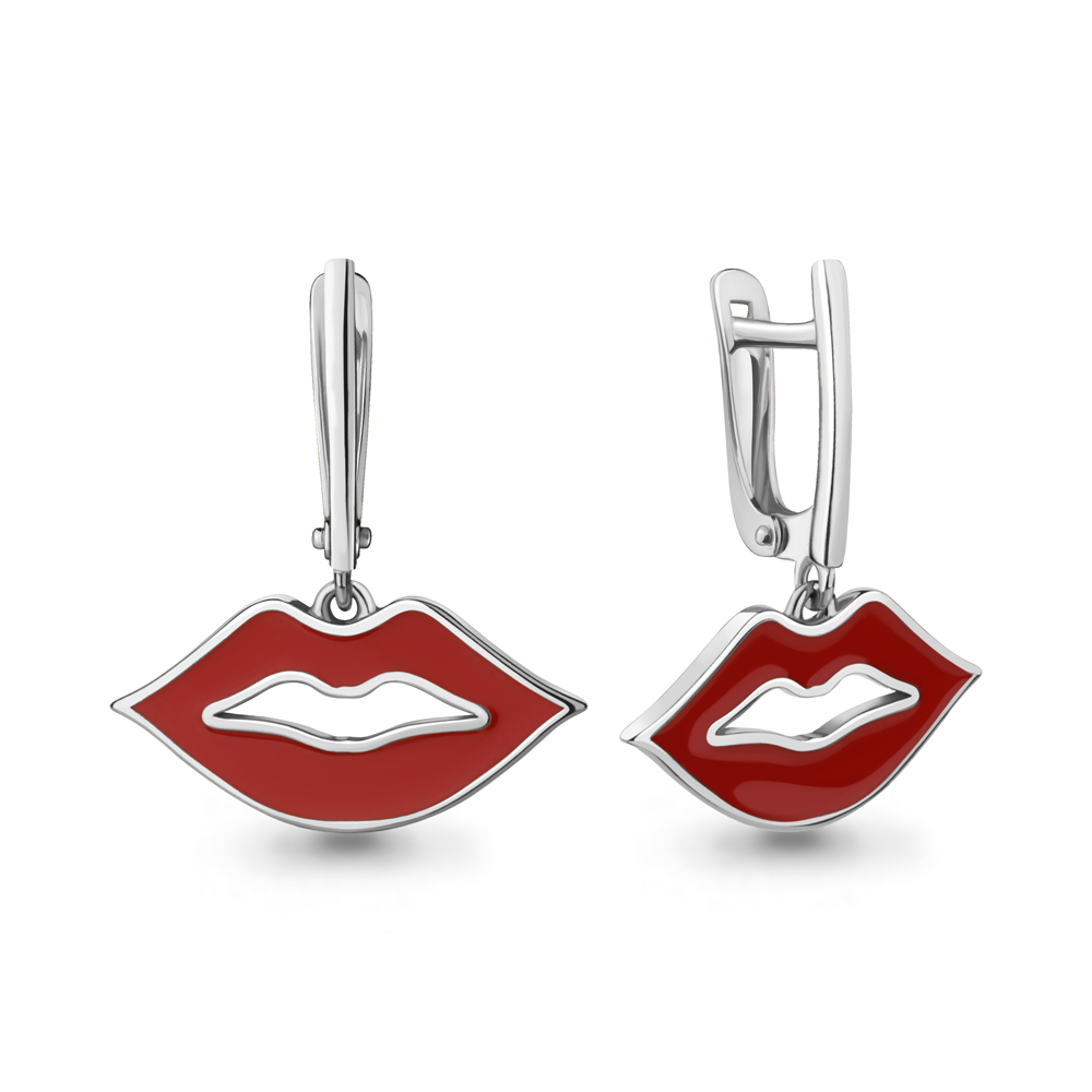 34364 Серьги из Серебра с эмалью из коллекции "Happy"