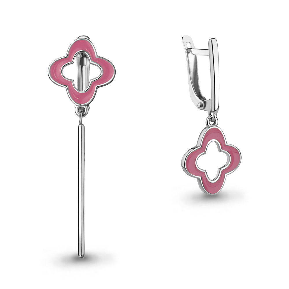 34408 Серьги из Серебра с эмалью из коллекции "Happy"