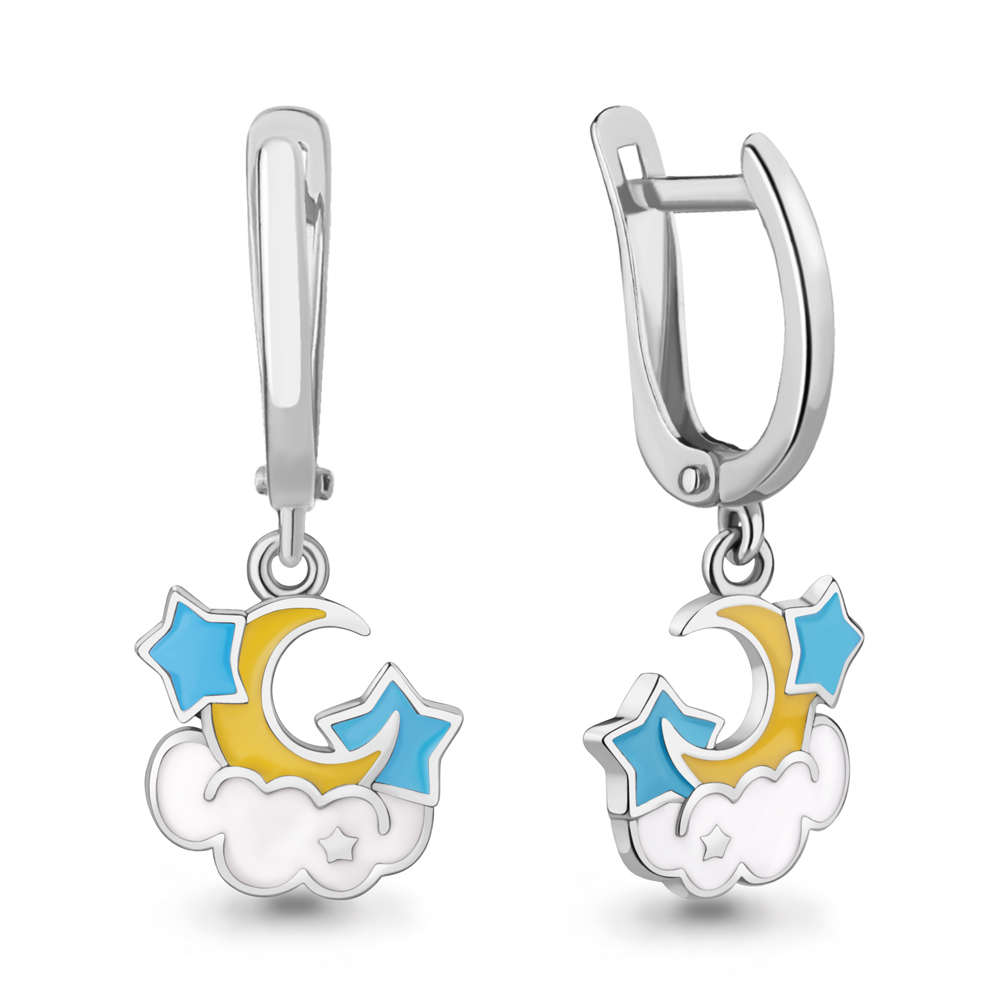 34424 Серьги из Серебра с эмалью из коллекции "Happy"