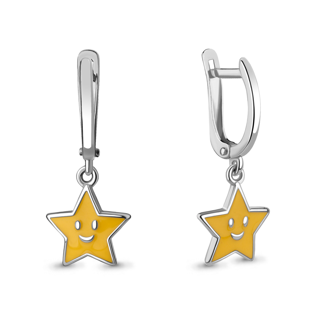 34432 Серьги из Серебра с эмалью из коллекции "Happy"