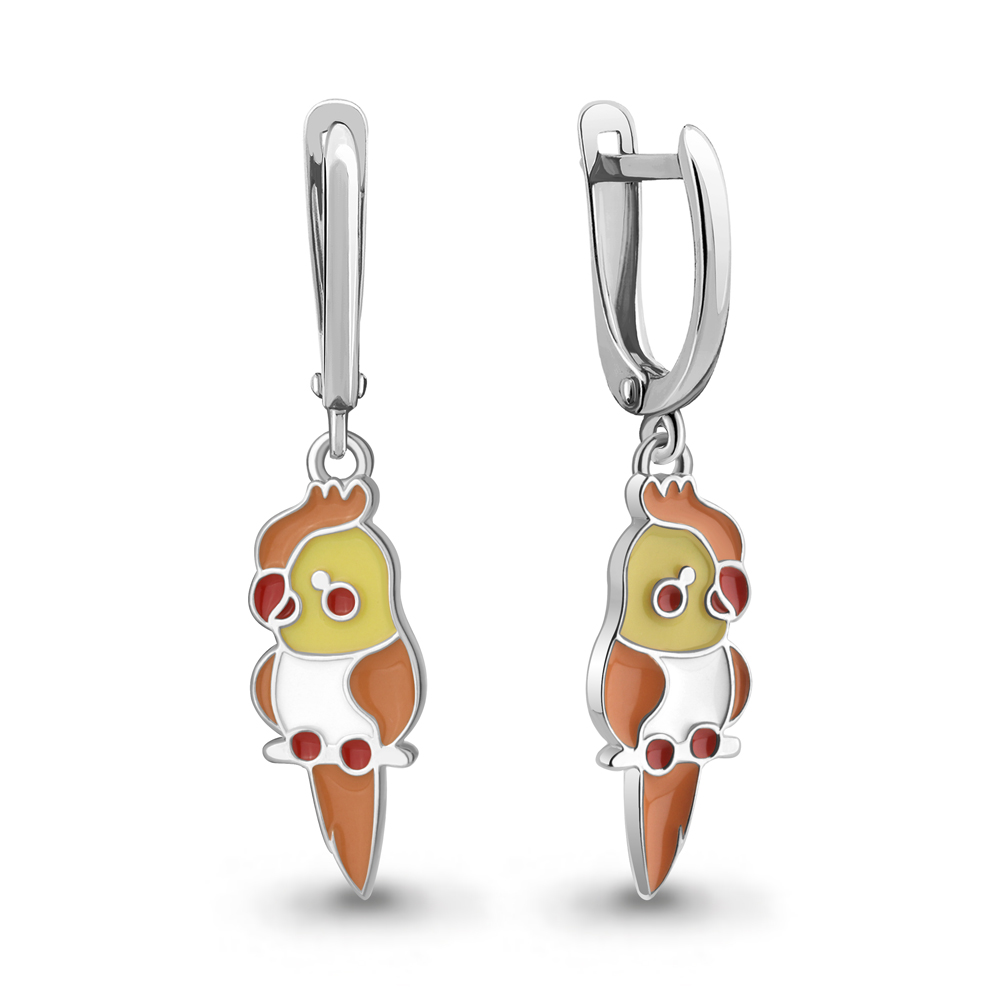 34495 Серьги из Серебра с эмалью из коллекции "Happy"