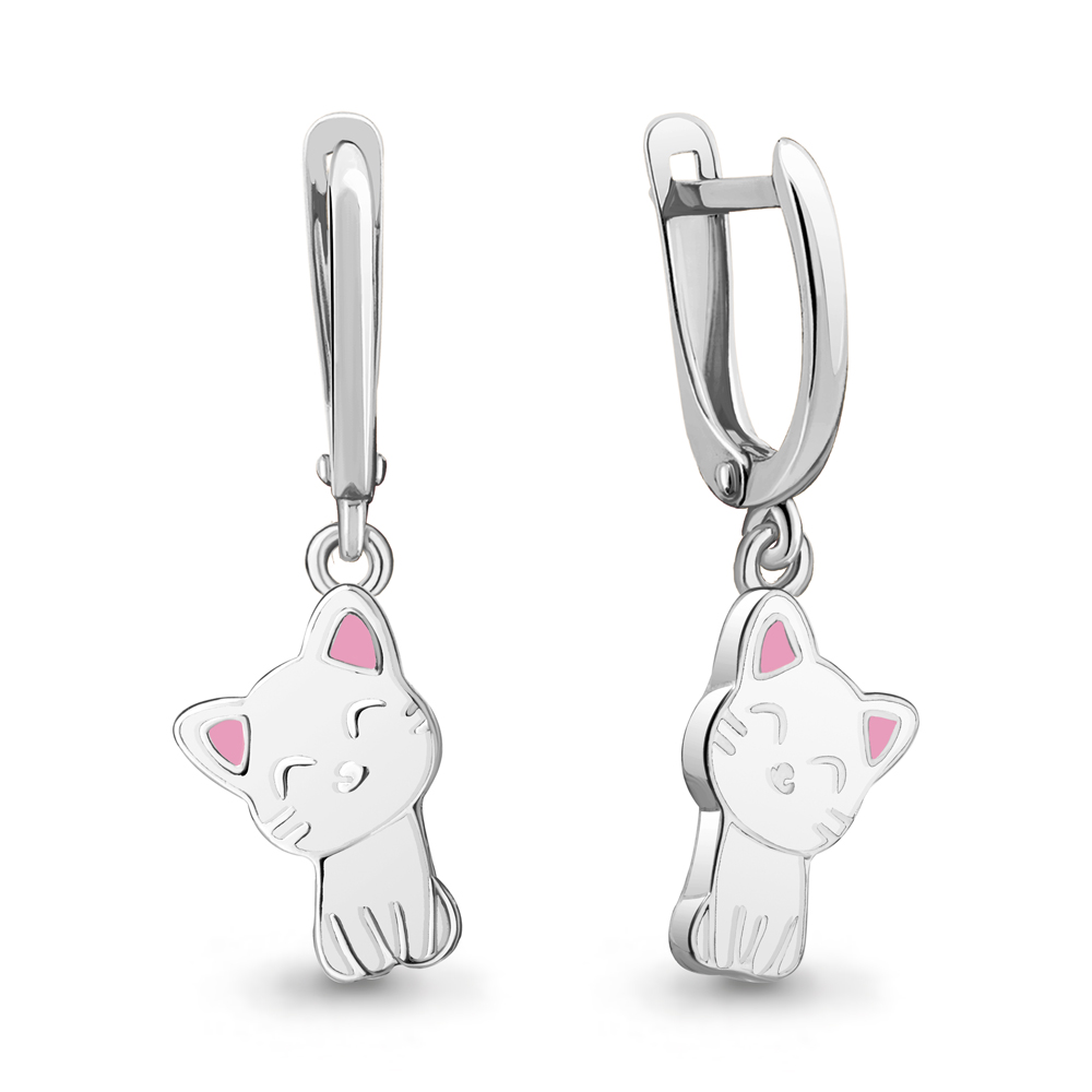 34580 Серьги из Серебра с эмалью из коллекции "Happy"