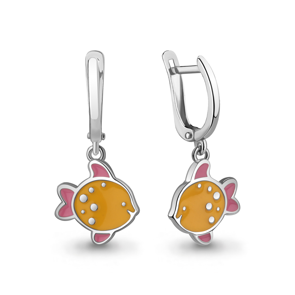 34657 Серьги из Серебра с эмалью из коллекции "Happy"