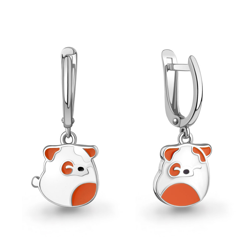 34928 Серьги из Серебра с эмалью