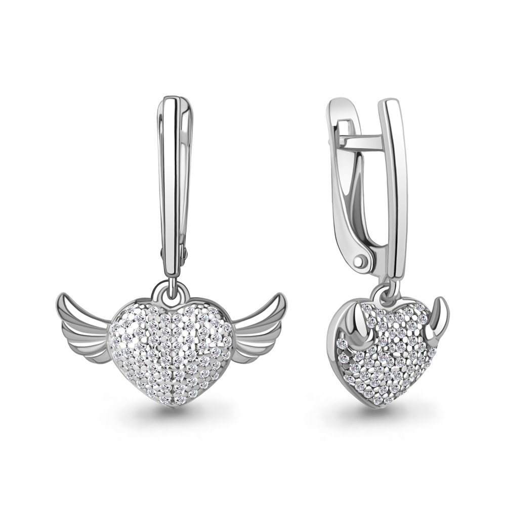 400016А Серьги из Серебра с фианитами