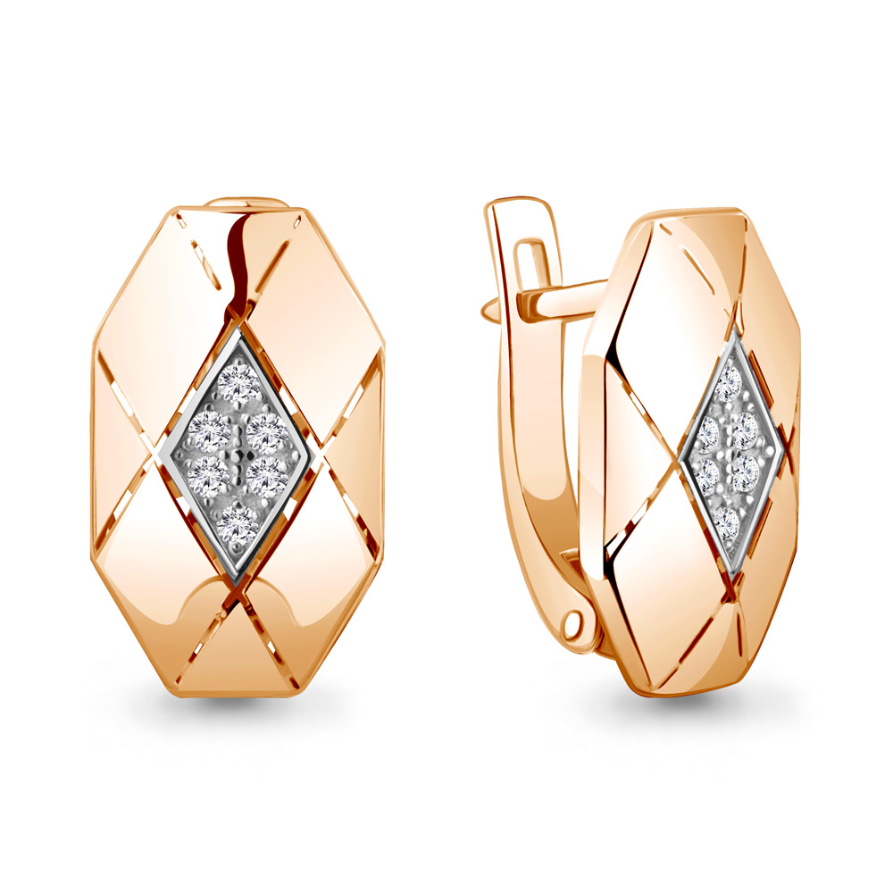 400033 Серьги из Золота с фианитами